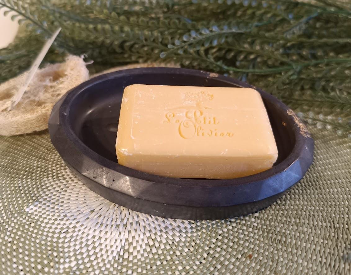 Grand porte-savon noir et or