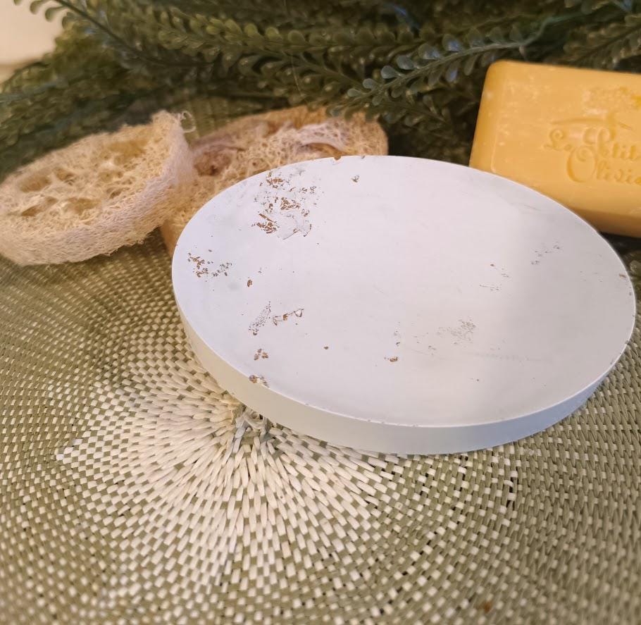 Porte-savon oval turquoise et or