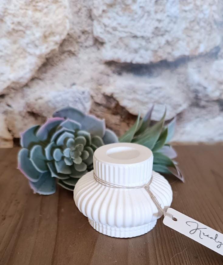 Bougeoir Blanc Céramique Petit Format