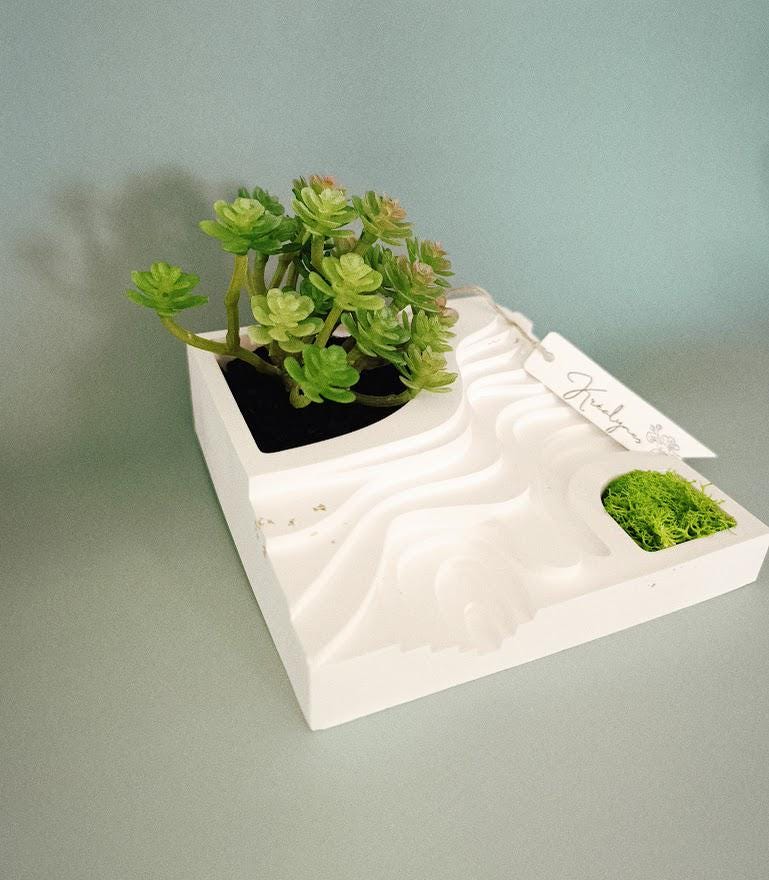 Jardin zen blanc et or