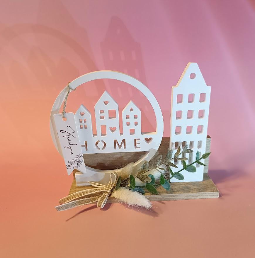 Décoration à poser "Home"  fleurs séchées