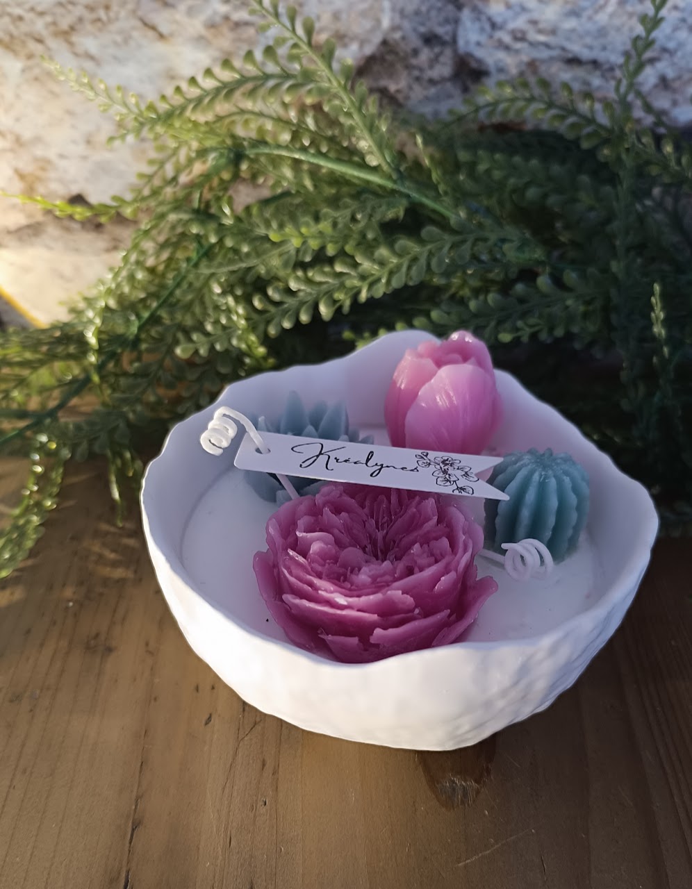 Bougie parfumée artisanale coupe en poudre de céramique blanche