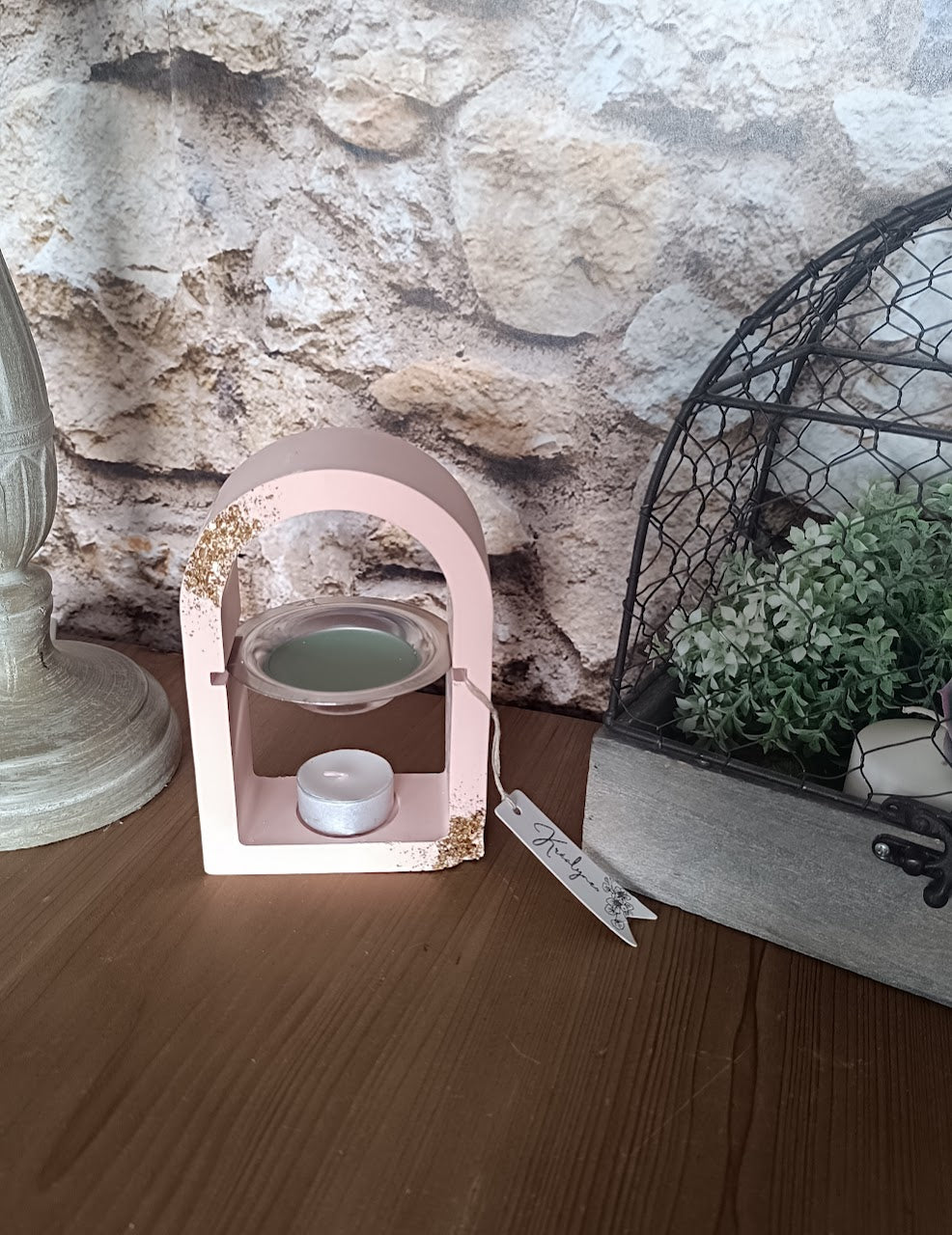 Brûle Parfum Artisanal Terracotta & Or - Fait Main en France 🇫🇷