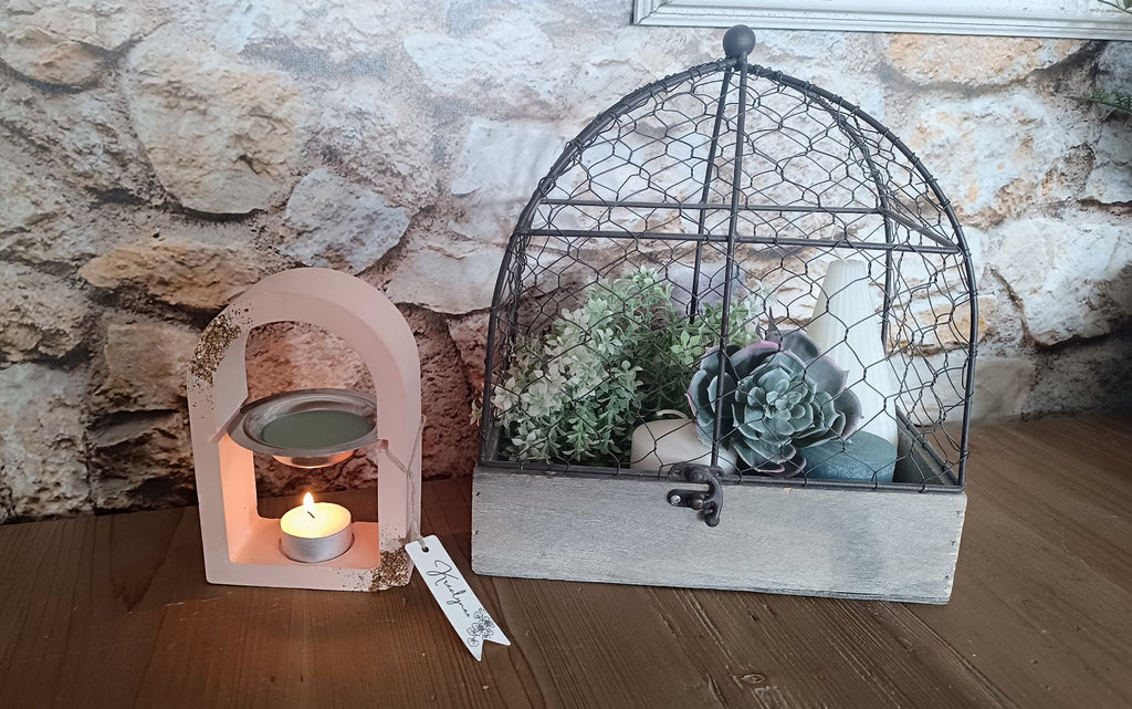 Brûle Parfum Artisanal Terracotta & Or - Fait Main en France 🇫🇷