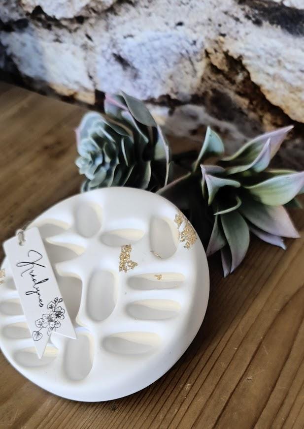 Support de bagues blanc