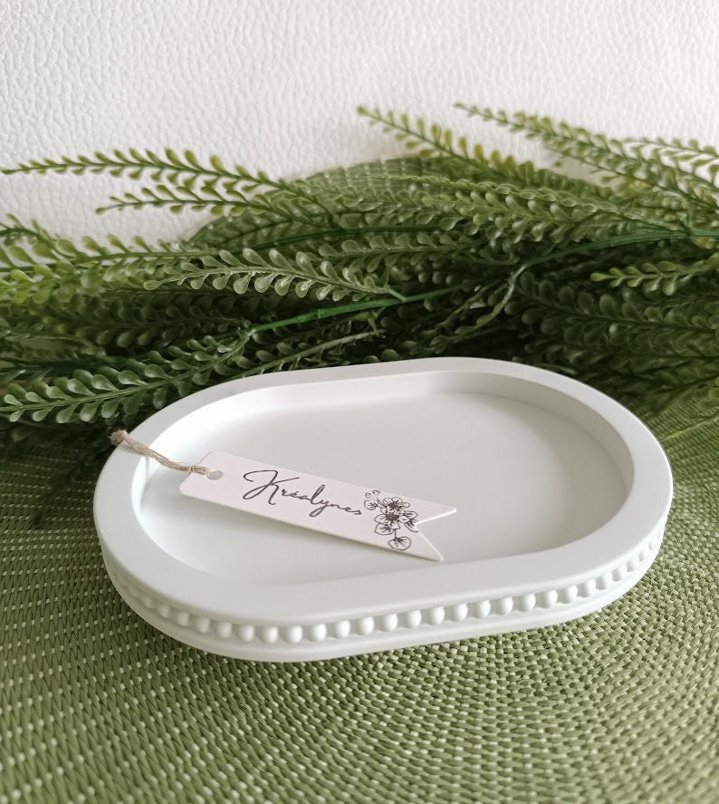 Petit plateau de rangement  vert d'eau "Perles".